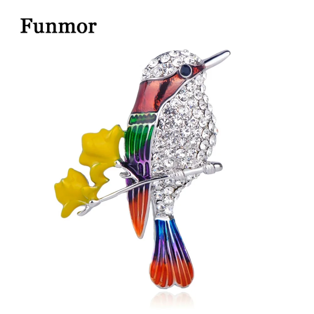 FUNMOR красочные эмалированные броши в виде цветка птицы для женщин Детское пальто
