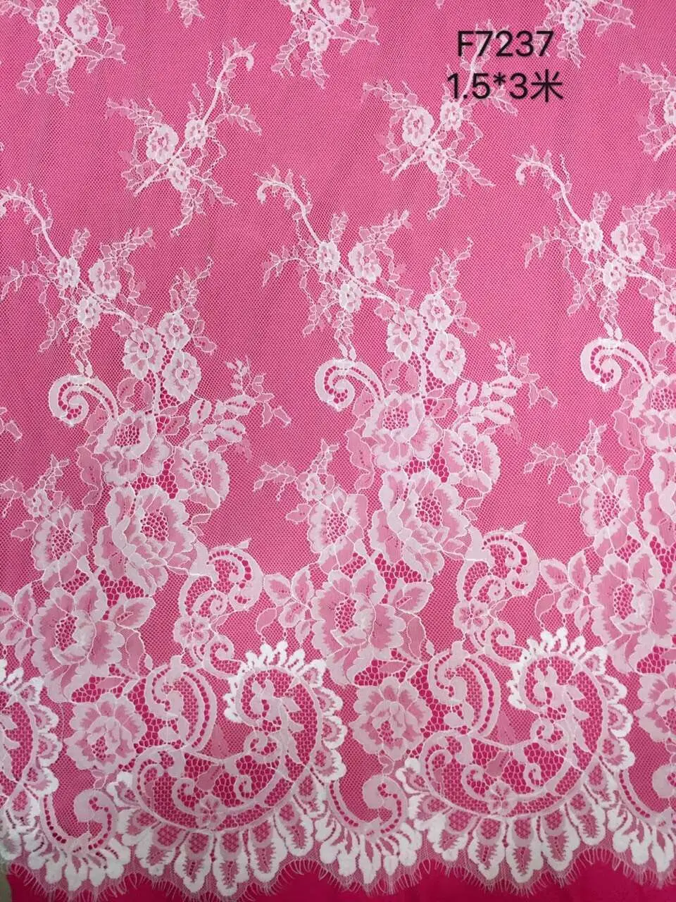 Красивая Белая шантильская вышивка тюлевой сеткой кружевная ткань с хорошим