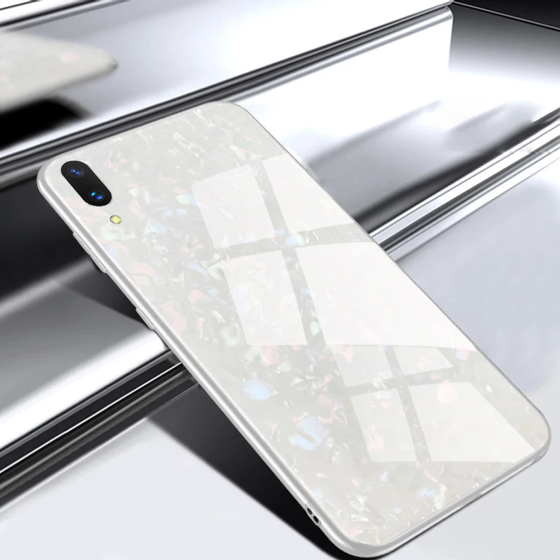 White Чехлы с закаленным стеклом для Vivo NEX S A X21 X20 Plus X21i X9 X9s X7 Y85 Y79 Y75 чехол из ТПУ с покрытием - Цвет: White