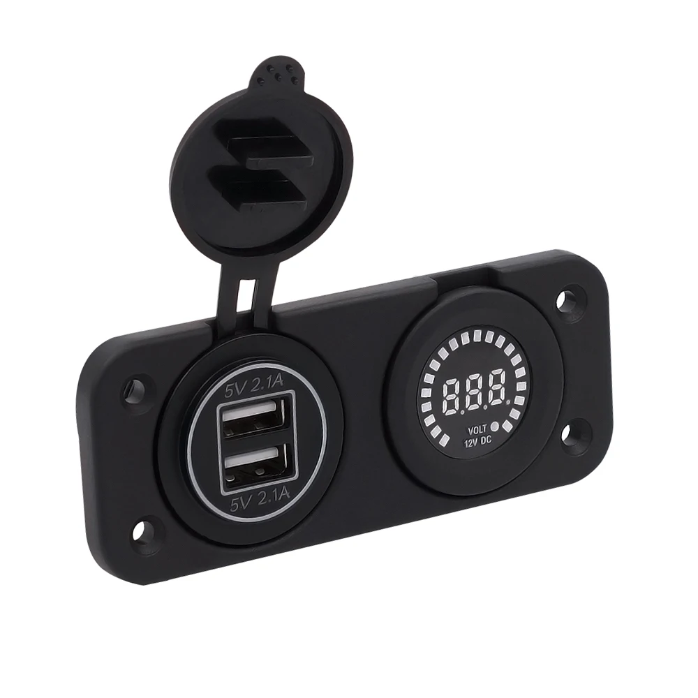 4.2A двойной Порты и разъёмы USB Автомобильное Зарядное устройство 12 В вольтметр