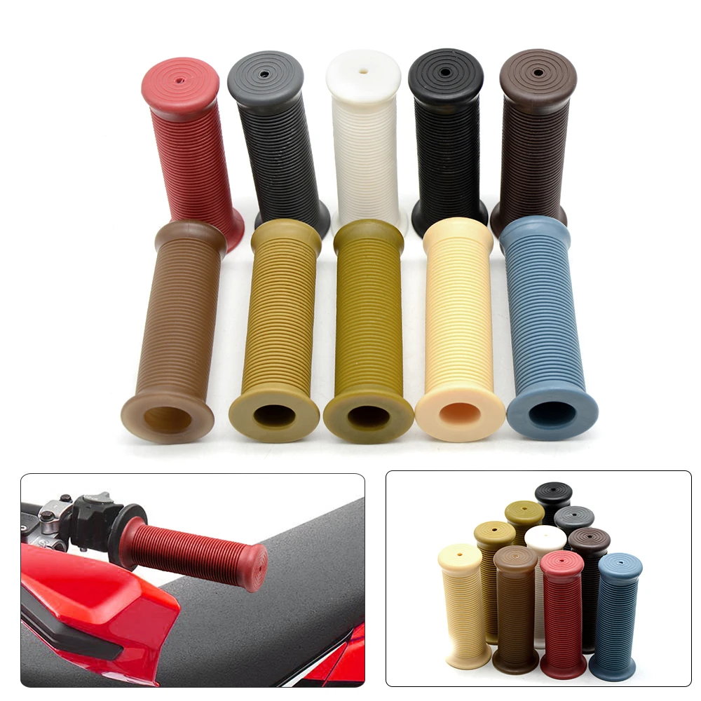 

Motorcycle 22mm/24mm Retro Rubber Handlebar Hand Grip For Honda Suzuki Kawasaki Cafe Racer Bobber Custom
