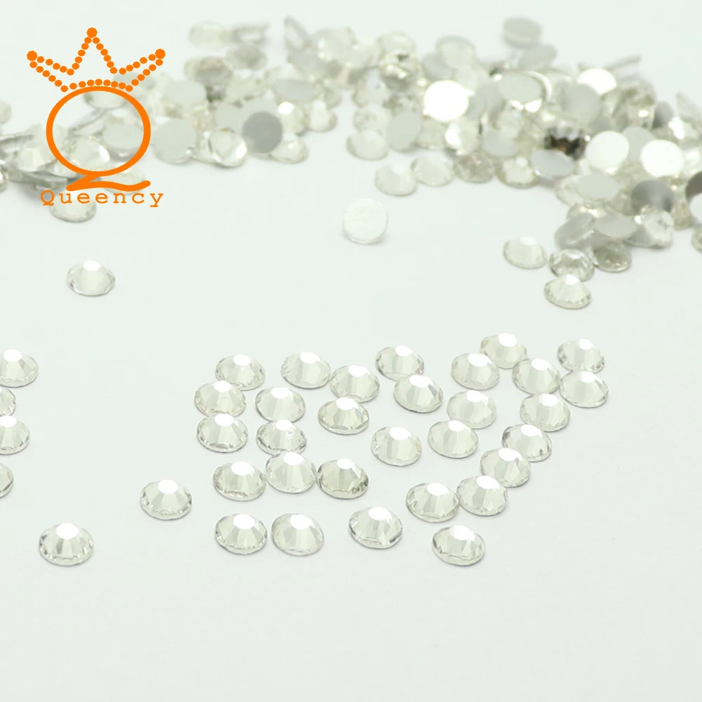 Queency ss3 ss40 Дизайн ногтей Стекло плоской задней Crystal Clear Цвет клей на не об