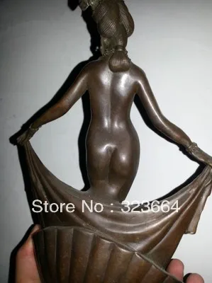 Обнаженная молодая женщина девушка женский бронзовая статуя скульптура