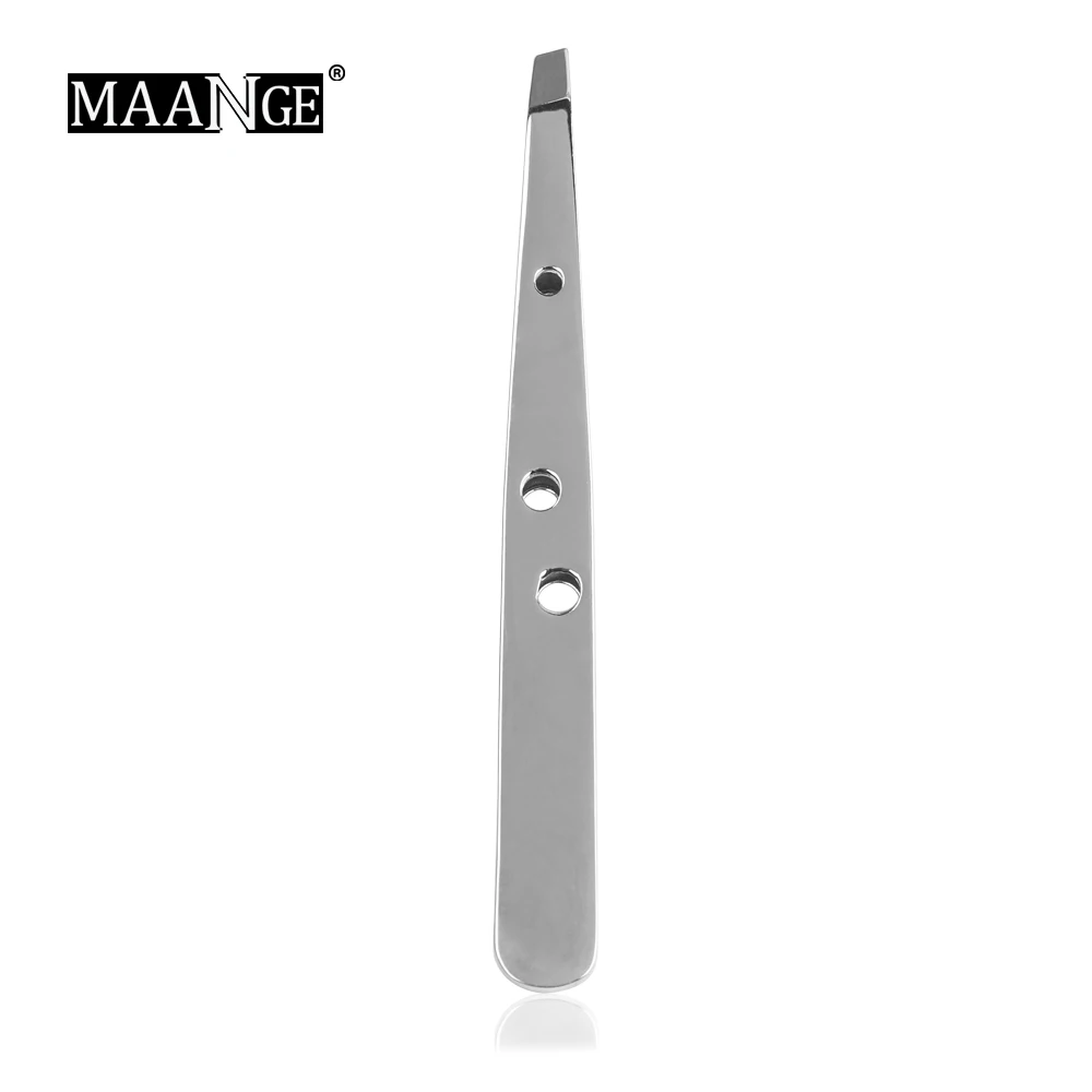 MAANGE New Stainless Steel Slant Eyebrow Tweezers Face Hair Removal Clip Makeup Tool Women Maquiagem | Красота и здоровье