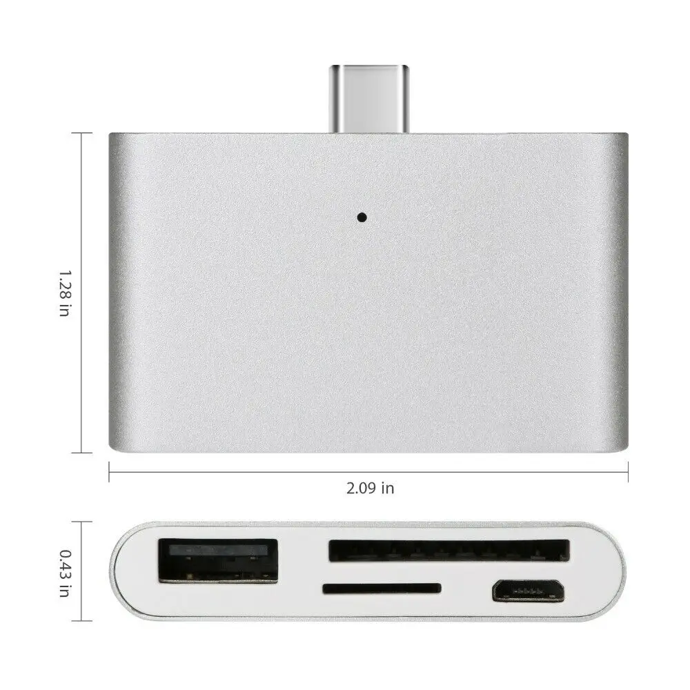 Тип C 4 в 1 USB к 2 0 концентратор SD/MicroSD OTG кардридер конвертер адаптер для MacBook Air samsung