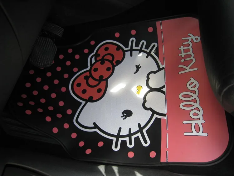 Брендовые модные милые латексные универсальные автомобильные коврики Hello kitty, подходят для всей модели автомобиля