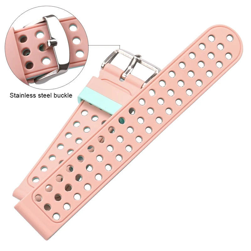 Silicone Rubber Watchbands 18mm 20mm 22mm 24mm Women Men Fashion Two-tone Breathable Strap Watch Band Clock Accessories