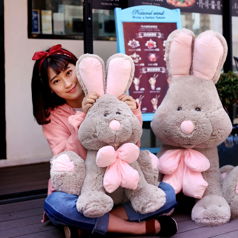 

50/70/90 cm Cute Easter Bunny Big Rabbit Plush Stuffed Toy America Rabbit Animal With Long Ears Toys For Children's Day Gift
