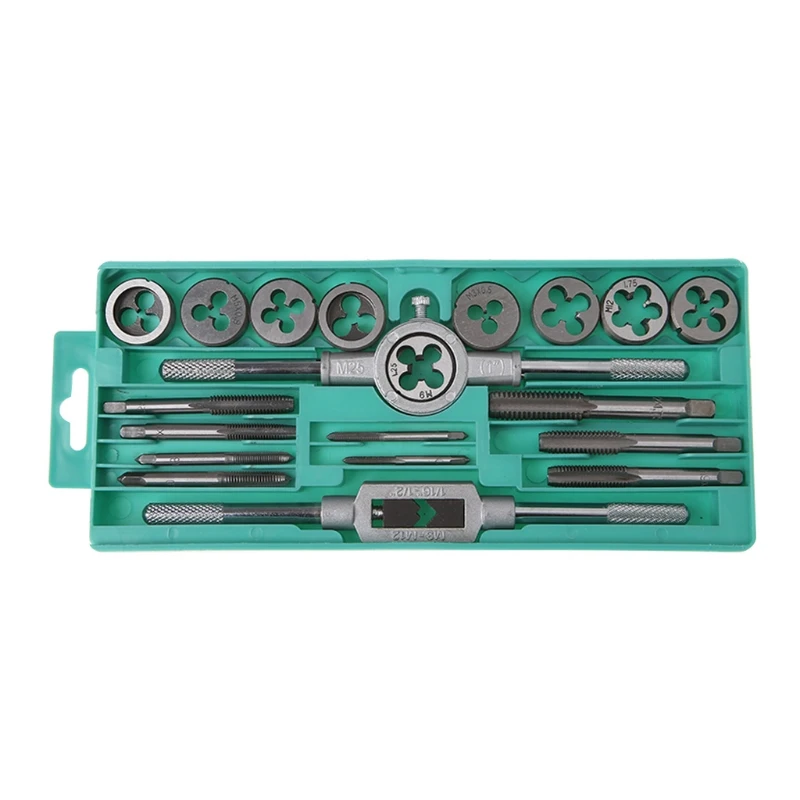 

20 Pcs Tap Die Set Metric Hand Threading Tool Tungsten Carbide Screw Thread