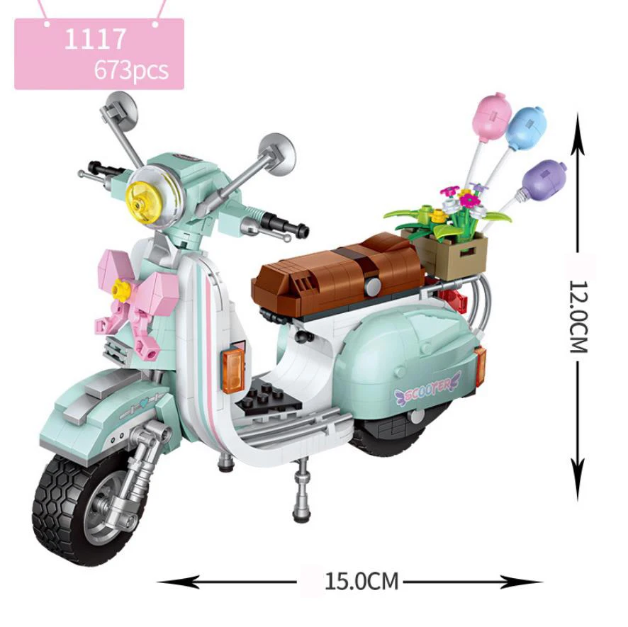 Creator город автомобиль vespa мини блоки мотоцикл собрать Строительные кирпичи