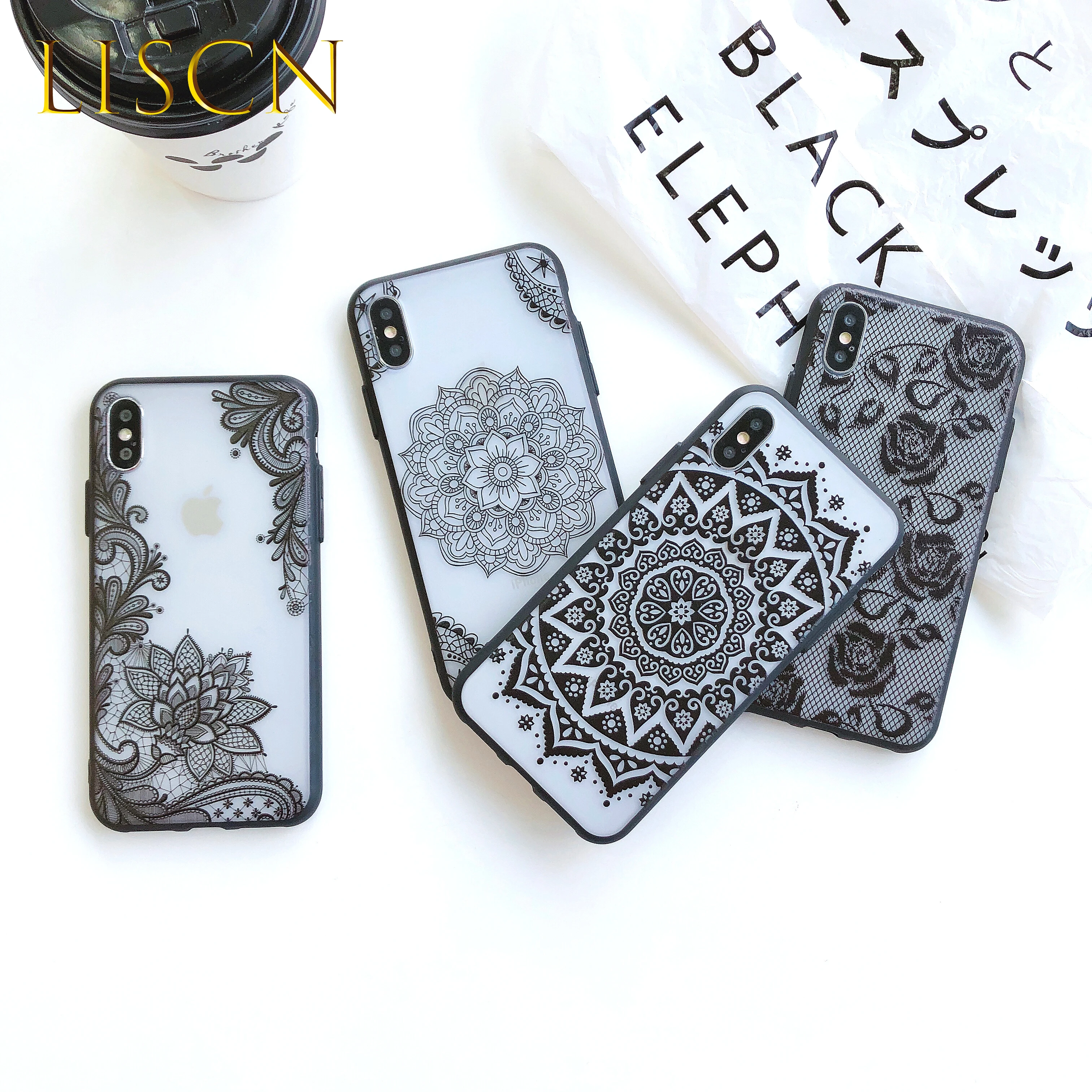 Сексуальный кружевной чехол LISCN с цветочным узором для телефона iPhone7 8 5 5S SE 6 6S 6P 7P 8P