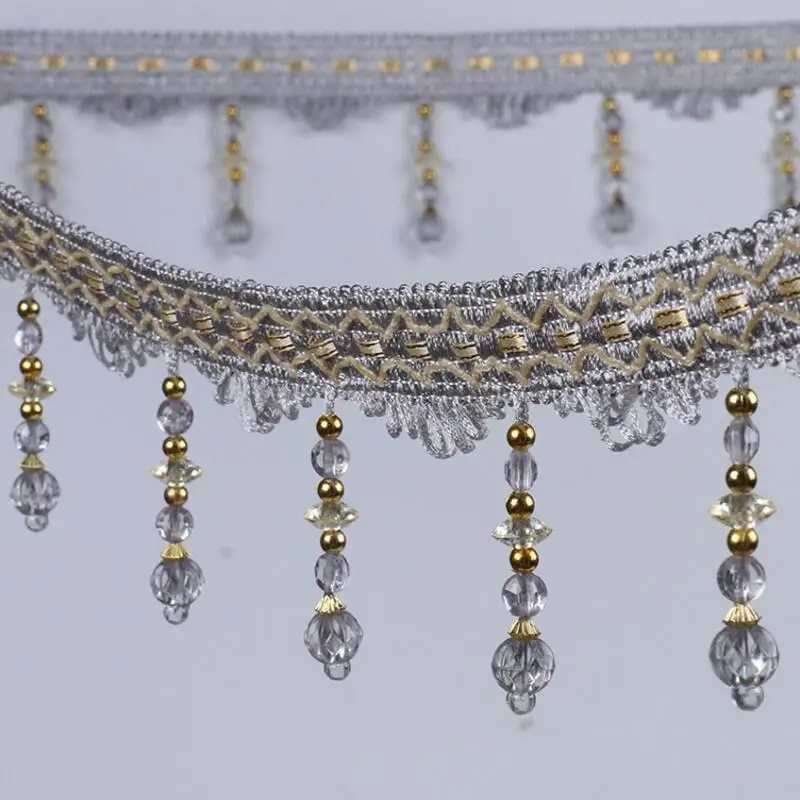 12 ярдов/партия кружевные аксессуары для занавесок отделка бахромой DIY бусины