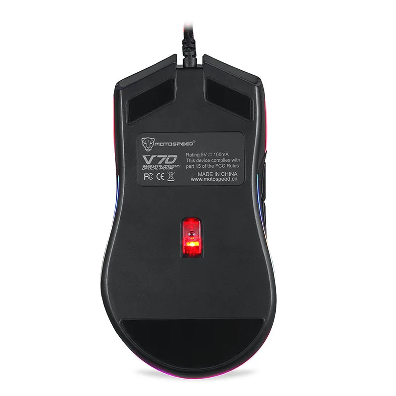 Motospeed V70 12000 dpi оптическая RGB подсветка Проводная игровая мышь USB Регулировка эргономичная геймерская мышь для ПК ноутбука PK V30 V40 V60