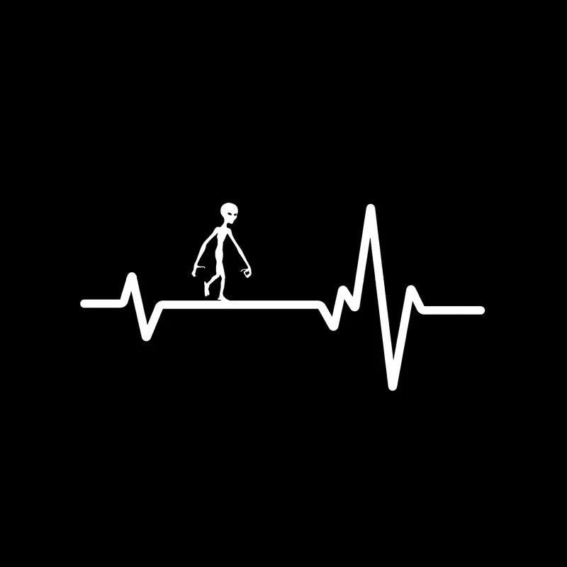 YJZT 15 2 см * 7 1 HEART BEAT линия ALIEN внеземных UFO автомобильный стикер виниловые наклейки