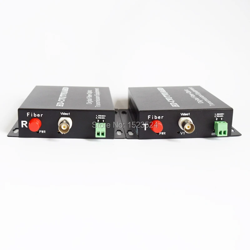 1080P HD AHD CVI TVI Fiber optical video converter 1 Channel Video Optical Conveter with Reverse RS485 Data Single Mode 20KM | Мобильные