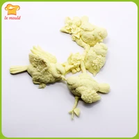 bird language floral silicone mold soft candy dry pais cake decoration