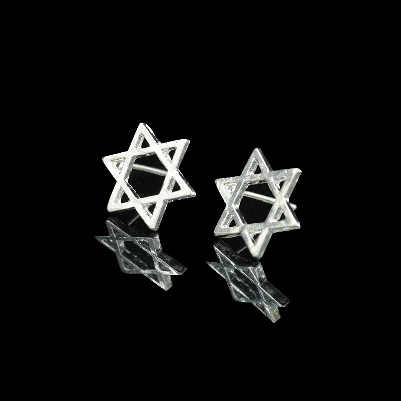 

Серьги-гвоздики женские посеребренные с шестигранной головкой