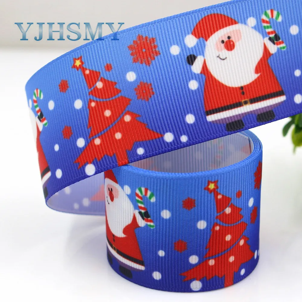 

YJHSMY G-18914-1110,10 yards,38 mm Santa Claus Ribbons Thermal transfer Printed grosgrain,Gift wrapping DIY Handmade materials