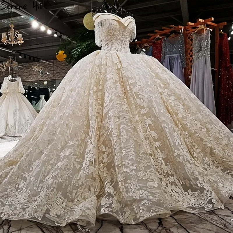 Винтажное роскошное свадебное платье с открытыми плечами на шнуровке 2021 без