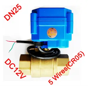 Латунный Электрический регулирующий клапан, 1 дюйм, моризированный клапан 12 В постоянного тока, 5 проводов (CR05), Электрический мини-клапан DN25 с сигнаотзывы зью