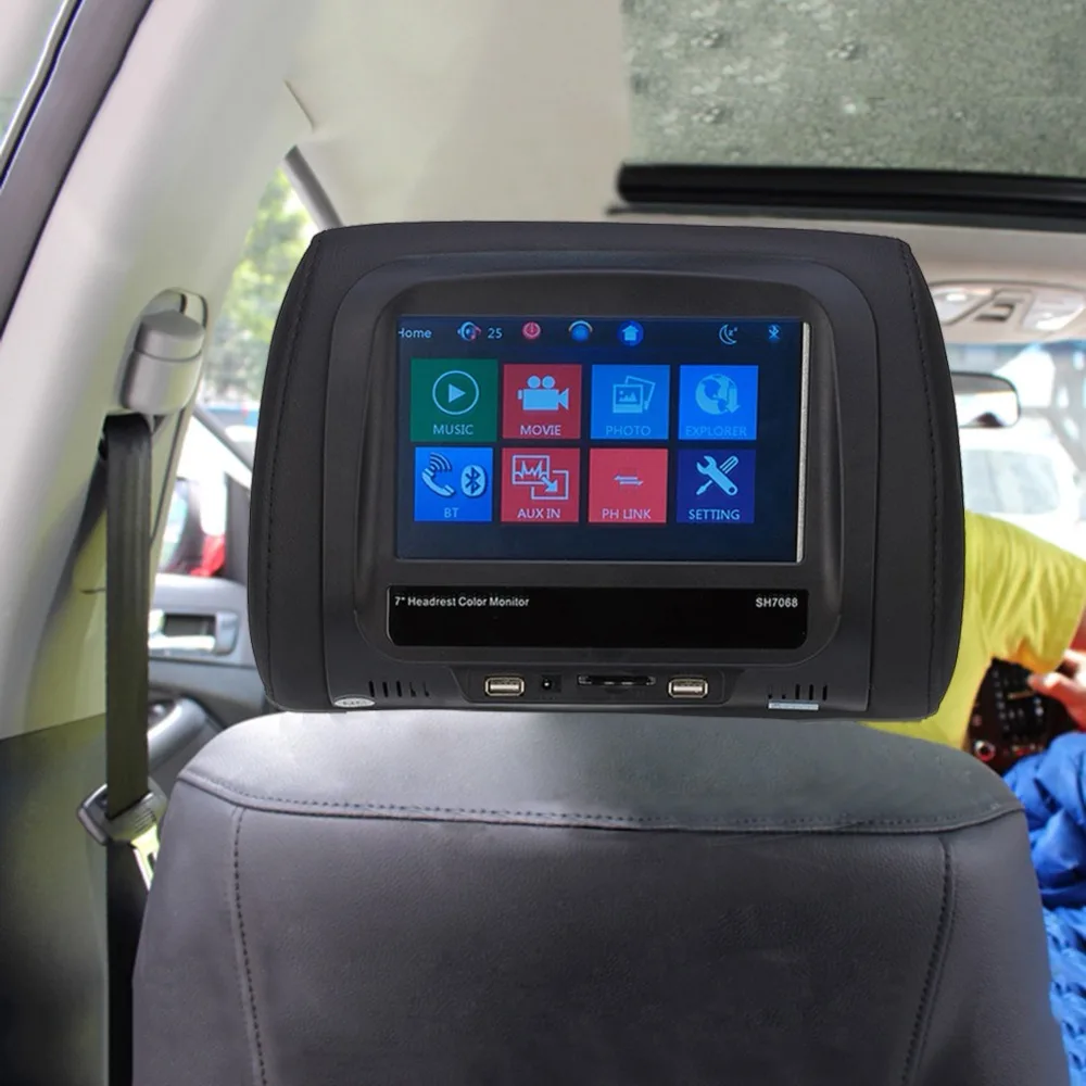 

Universal 7 Inch Car Headrest Monitor MP5 Players Support USB/SD/FM Pillow Monitor interior Aceessories
