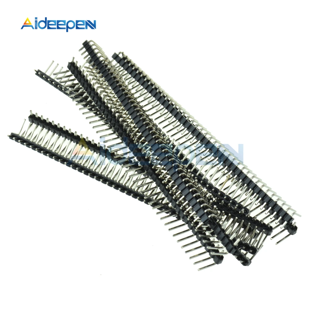 20Pcs 40 Pin 1x40 Single Row Male 2.54mm Breakable Header Right Angle Connector Strip Bending | Обустройство дома