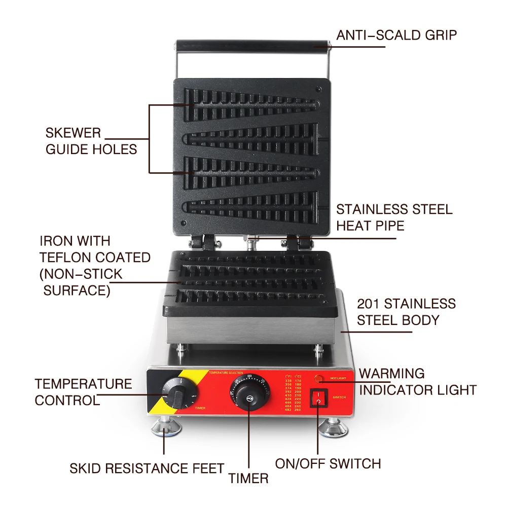 ITOP коммерческий Электрический леденец вафельница Рождественская елка сосновый