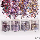 1 баночкакоробка, 10 мл, Рождественская маникюрная смесь цветов, блестящий порошок для ногтей, пудра с блестками для украшения ногтей на выбор, 300 цветов, s 4-75