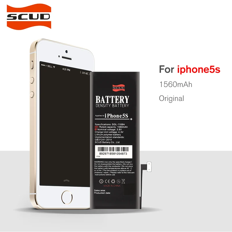 Аккумулятор SCUD для телефона iphone 5S 1560 мАч реальная емкость с набором станков|battery
