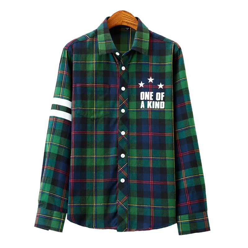 

Men Casual Plaid Shirts Good Quality Cotton Unisex Couple Slim Fit Shirts New Spring Autumn Long sleeve Outwear Shirts XS-5XL