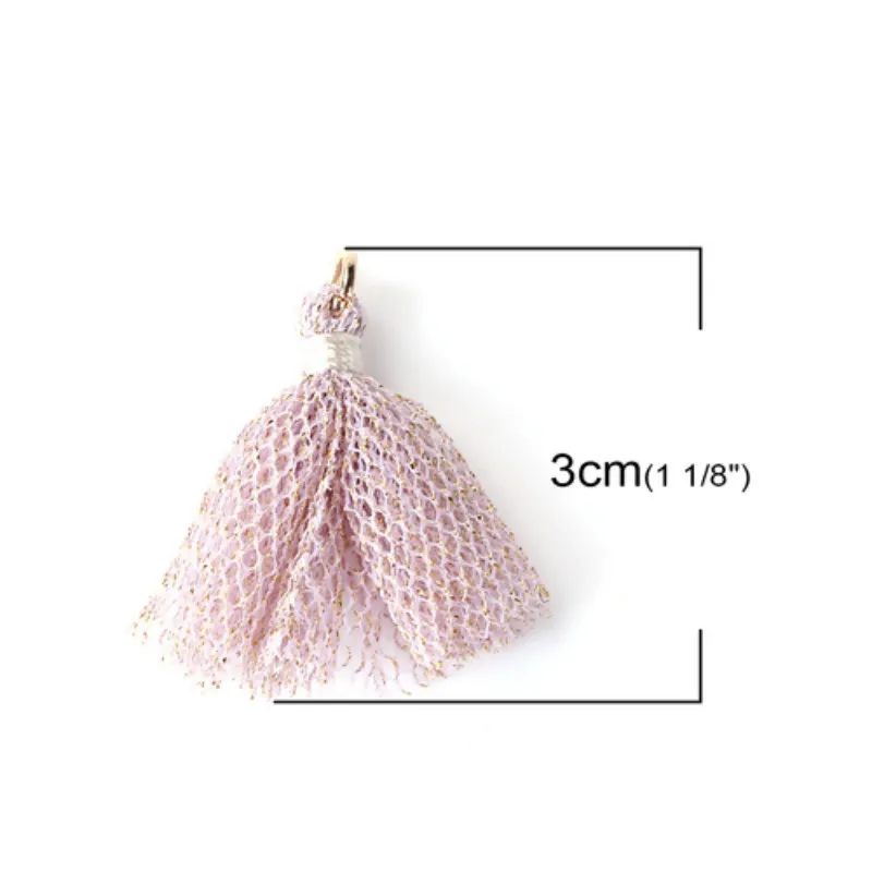Doreen Box полиэфирная цветная кисточка золотого цвета Mauve W/Jump Ring Подвеска DIY