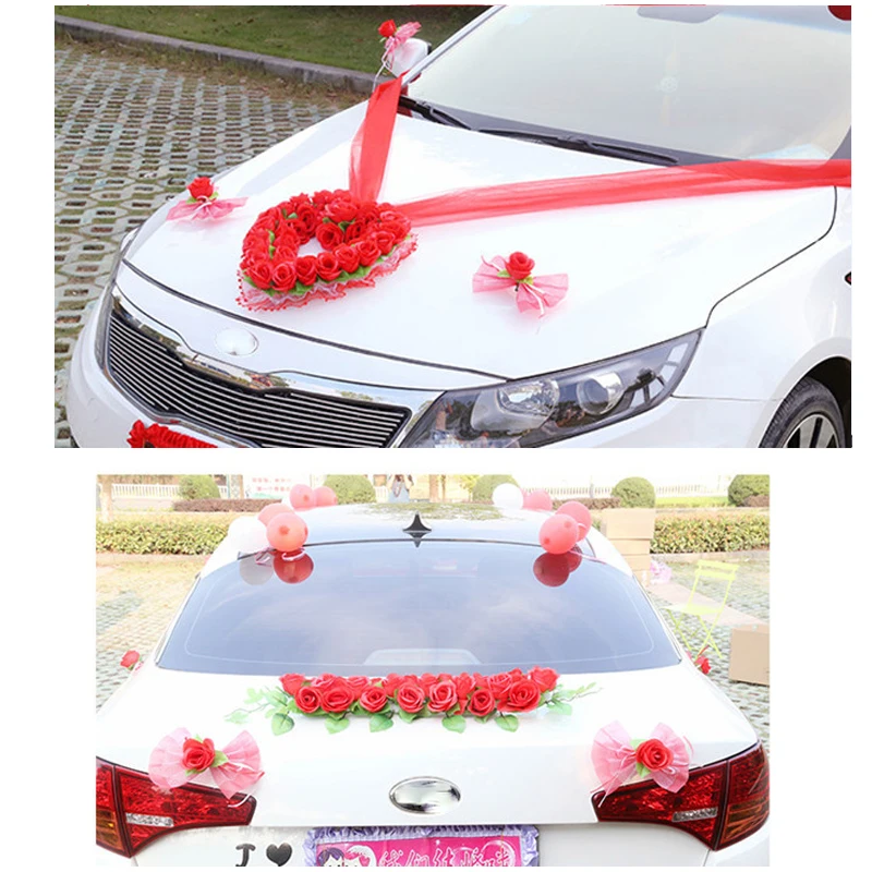 

Wedding Car Decoration Artificial Flowers Rose For Car Decoration Silk Flower Rose for Decorative Flowers Wreaths 23PCS/SET