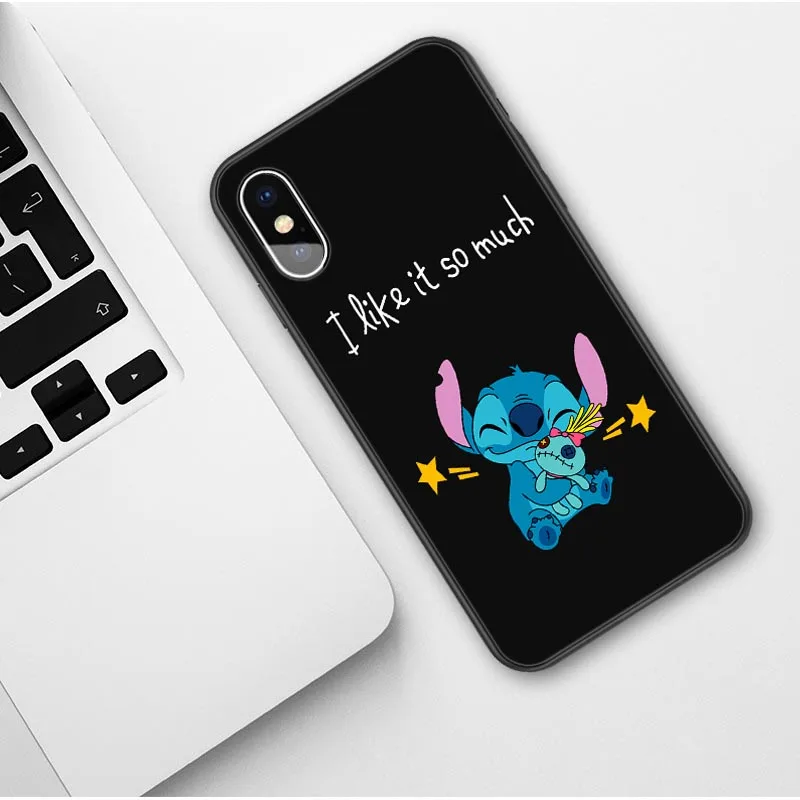 Cute cartoon Stitch Soft Phone Case For iPhones 11 Pro Max Tinkerbell Cover For iPhones X 6 6S 7 8 Plus XS MAX XR Coque