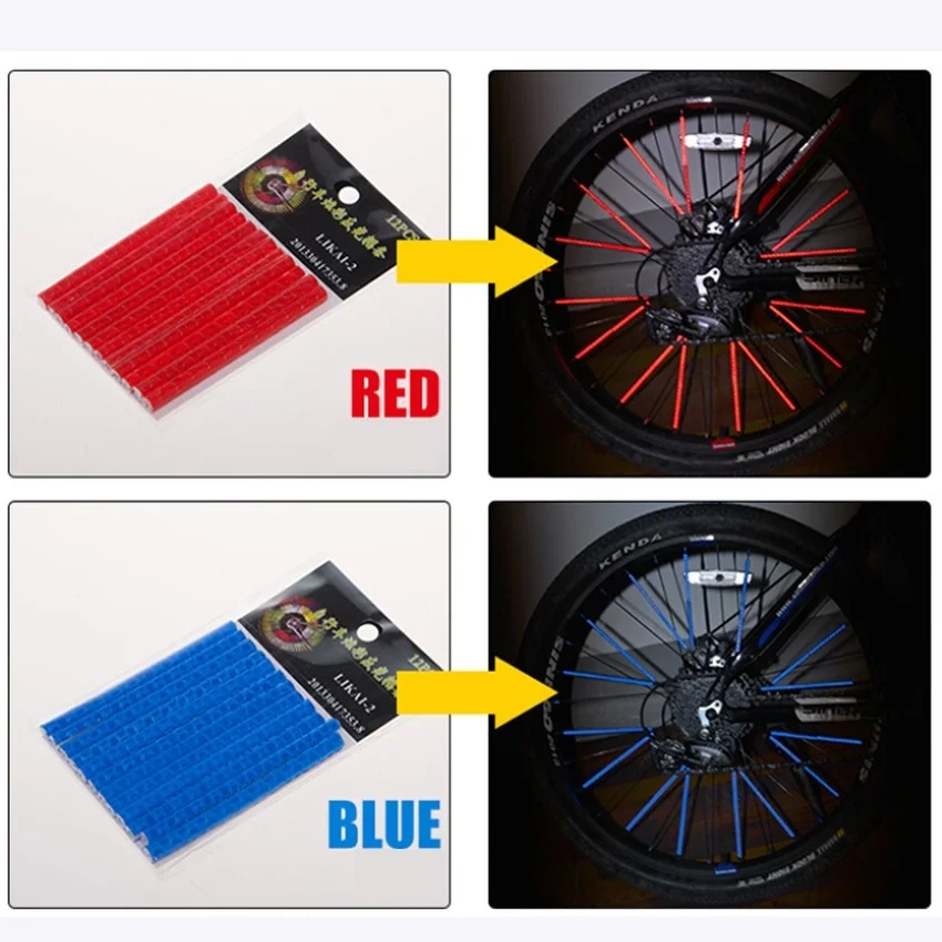 12 шт. отражательная трубка зажим велосипедный отражатель обода колеса стальной