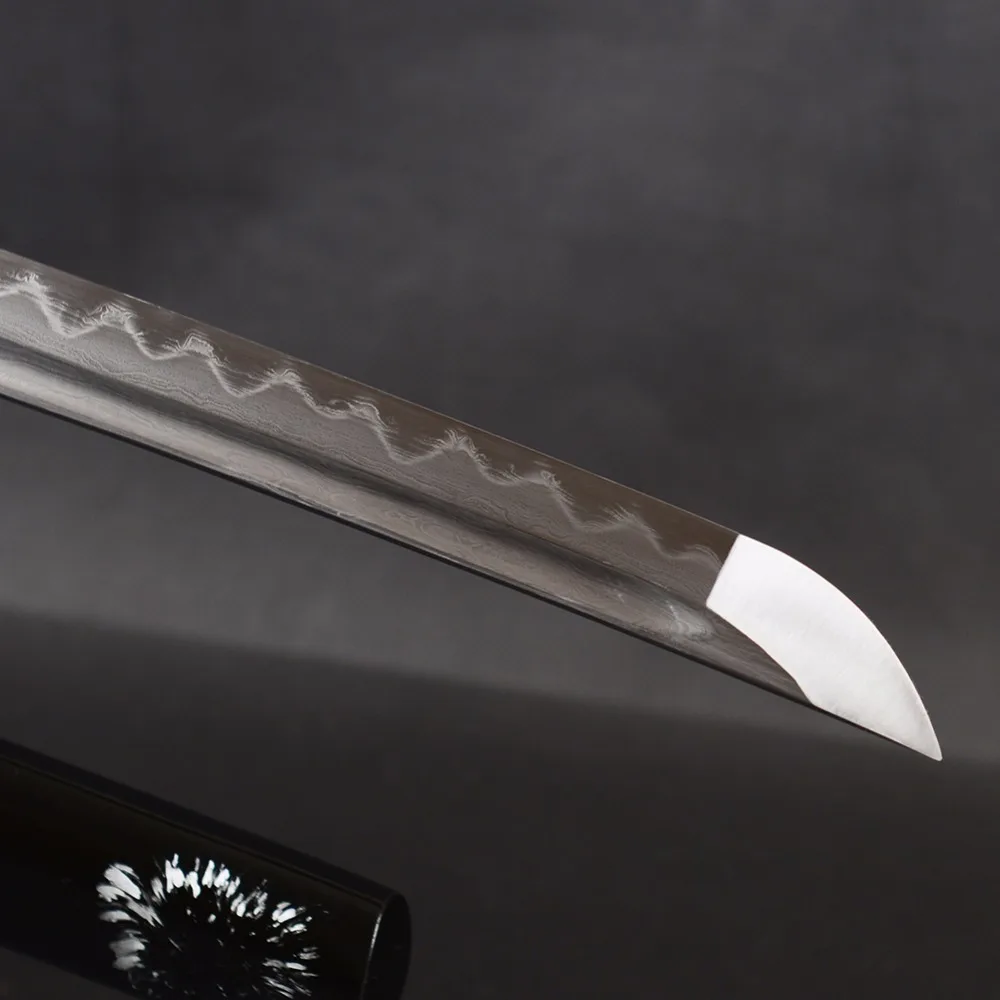 

Very Sharp Japanese Samurai Katana Sword Damascus Folded Steel Clay Tempered Blade Full Tang Iaido Training Sword Espadas Knife
