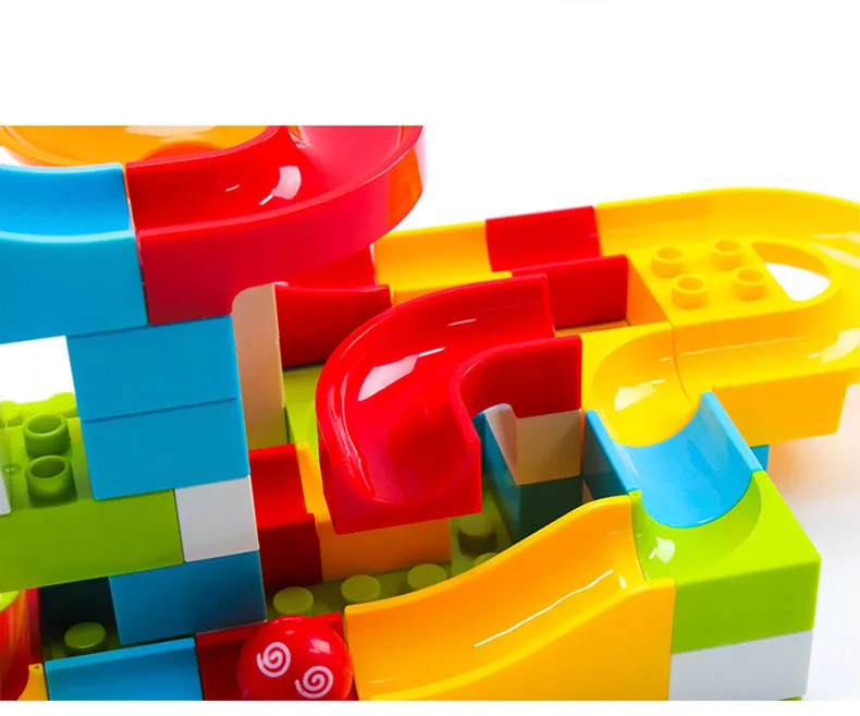 148 шт. гоночный лабиринт Duplo Marble Race Run шариковый трек строительные блоки