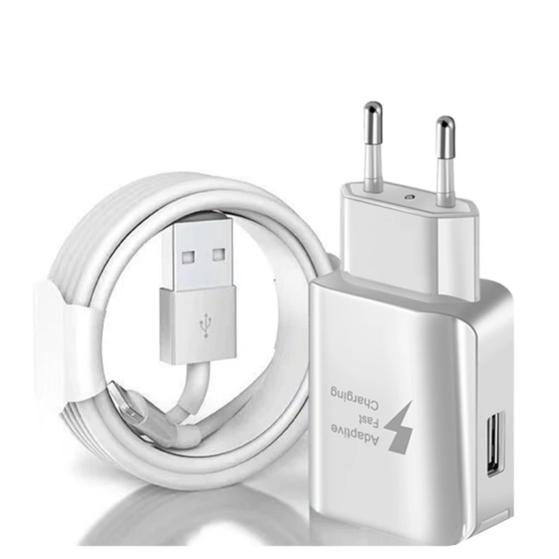 Комплект для быстрой зарядки ЕС/США + USB-кабель iPhone X XS 11 12 Pro Max XR 6 6S 7 8 Plus настенные