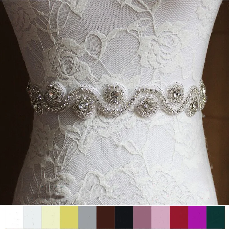

Hot Sale Fashion Luxury Weaving Crystal Rhinestone Wedding waistband handmade Pearl Beaded Bridal Sash belt Evening dress belt