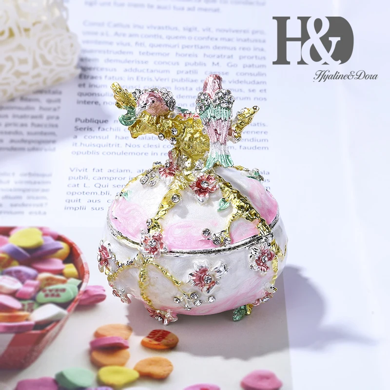 H & D ручная роспись винтажная любовь птица стиль Bejeweled эмалированные коробки