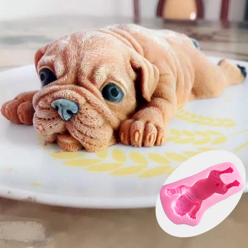Распродажа силиконовая форма для милой собаки мусс торта 3D Shar Pei мороженого