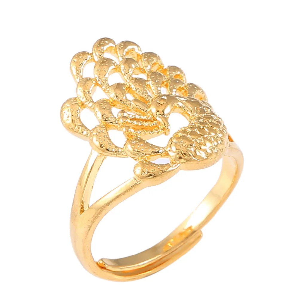 Кольцо с павлином для женщин Золотое кольцо Свадебные обручальные кольца