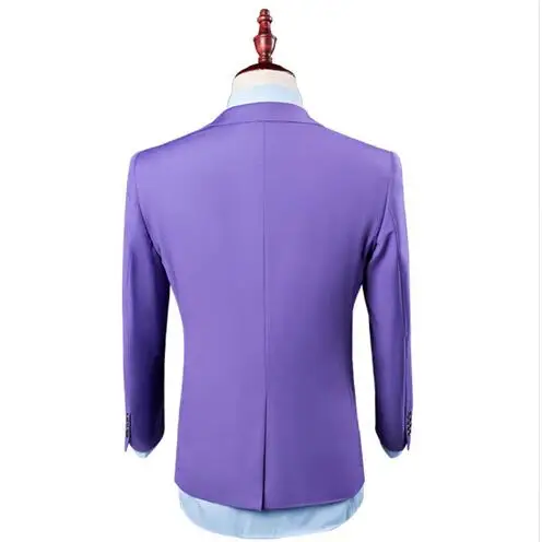 

New Three Pieces Purple Men Suit for Wedding Slim Fit Business Prom Party Men Suits Custom Made (jacket+pants+vest)