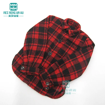 BJD dolls clothes for 43cm 1/4 BJD accessories fashion plaid shirt red, green, black - Цвет: JPy4--007--E