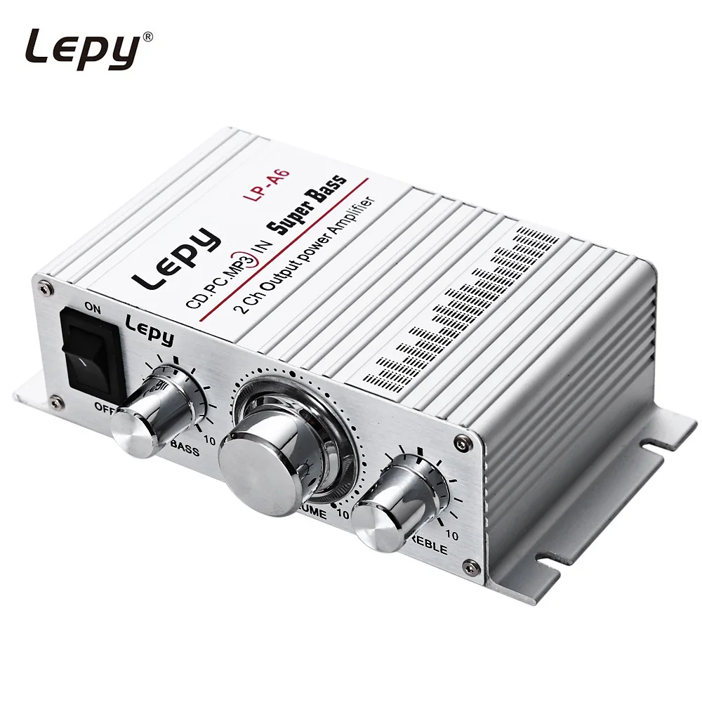Lepy LP A6 Mini 2 канала Hi Fi стерео аудио автомобильный усилитель дома Выход Мощность