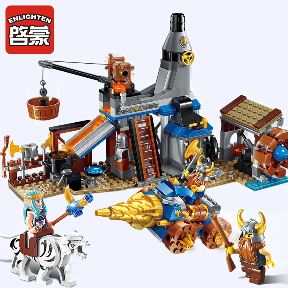 Просвещения Building Block войны of Glory замок рыцарей лавка кузнеца 3 фигурки 368 шт.