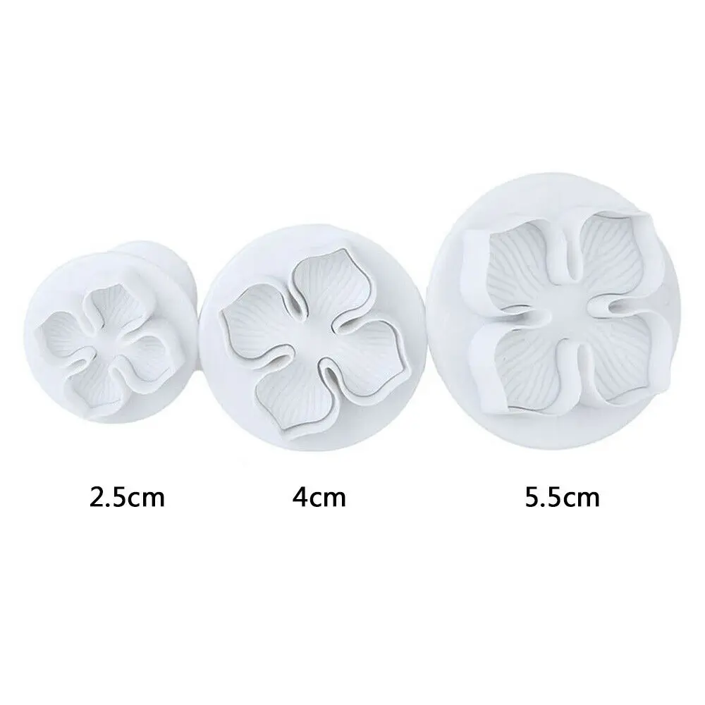 3PCS/Set Plastic Flower Fondant Cake Decorating Tool Sugar Craft Cutter Plunger Baking Cookies Pastry Mold Kitchen | Дом и сад