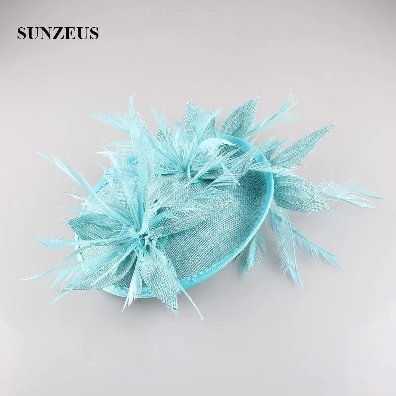 Свадебные шапки с перьями и цветами для невесты 2018 женские льняные шляпки