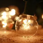 25X Globe G40 лампы накаливания, теплое основание E12, сменные прозрачные стеклянные лампы для G40, Свадебный светильник