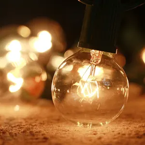 25X Globe G40 лампы накаливания, теплое основание E12, сменные прозрачные стеклянные лампы для G40, Свадебный светильник