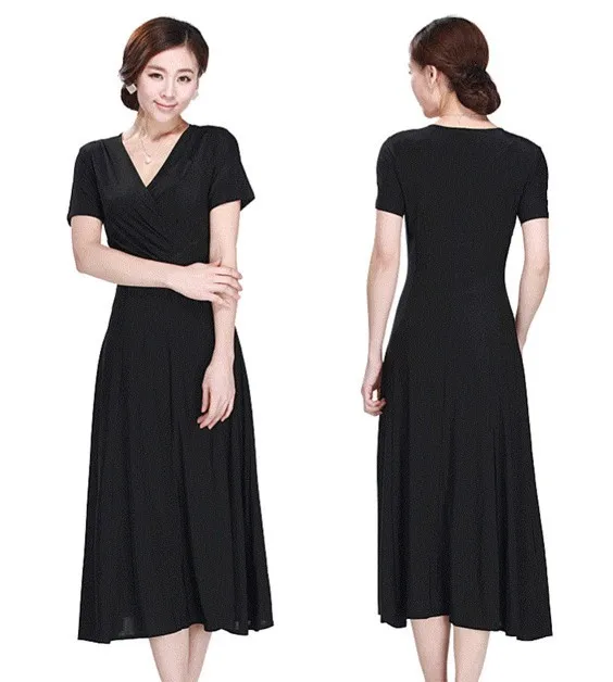 Большие размеры летние платья для матери невесты с коротким рукавом v-образным